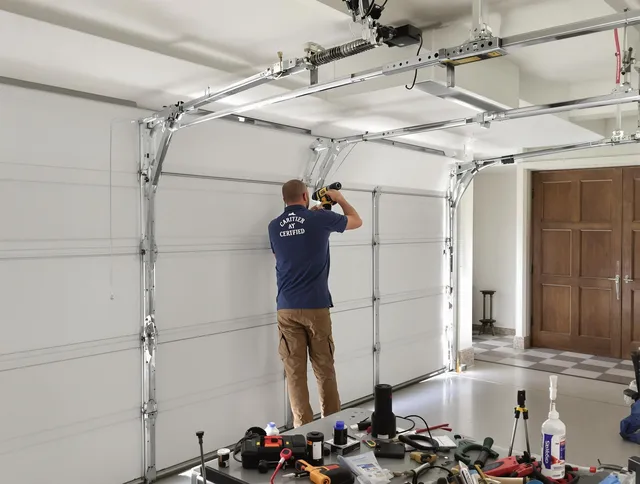 Plantation Garage Door Repair certified technician performing precision garage door repair in Plantation